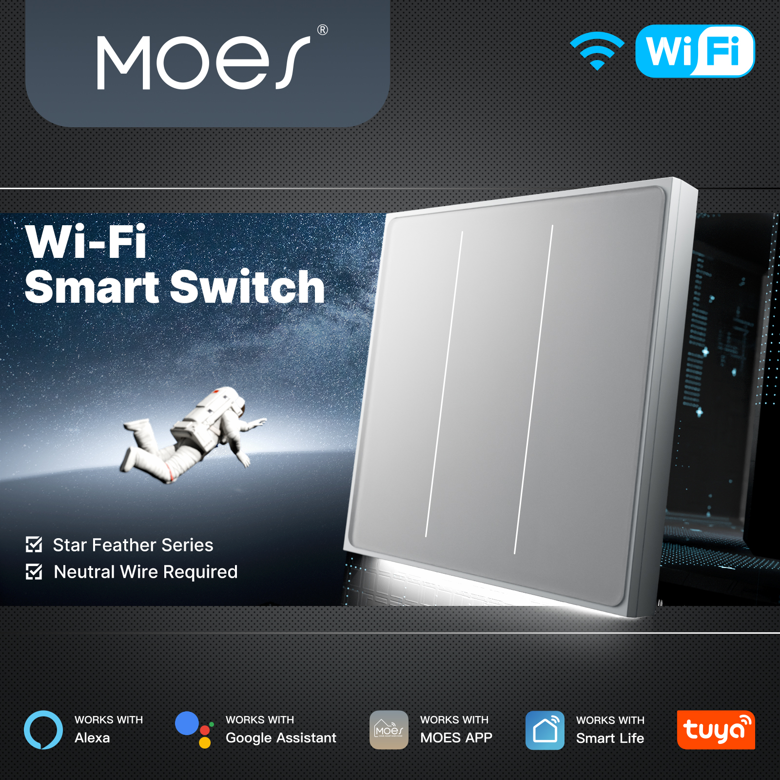 Smart Home Google - MOES Tuya WiFi Smart Star Feather