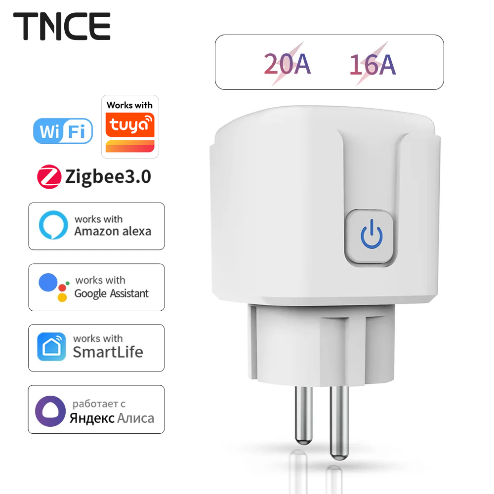 Smart Home Europe - TNCE Tuya WiFi/Zigbee 16A/20A EU Plug