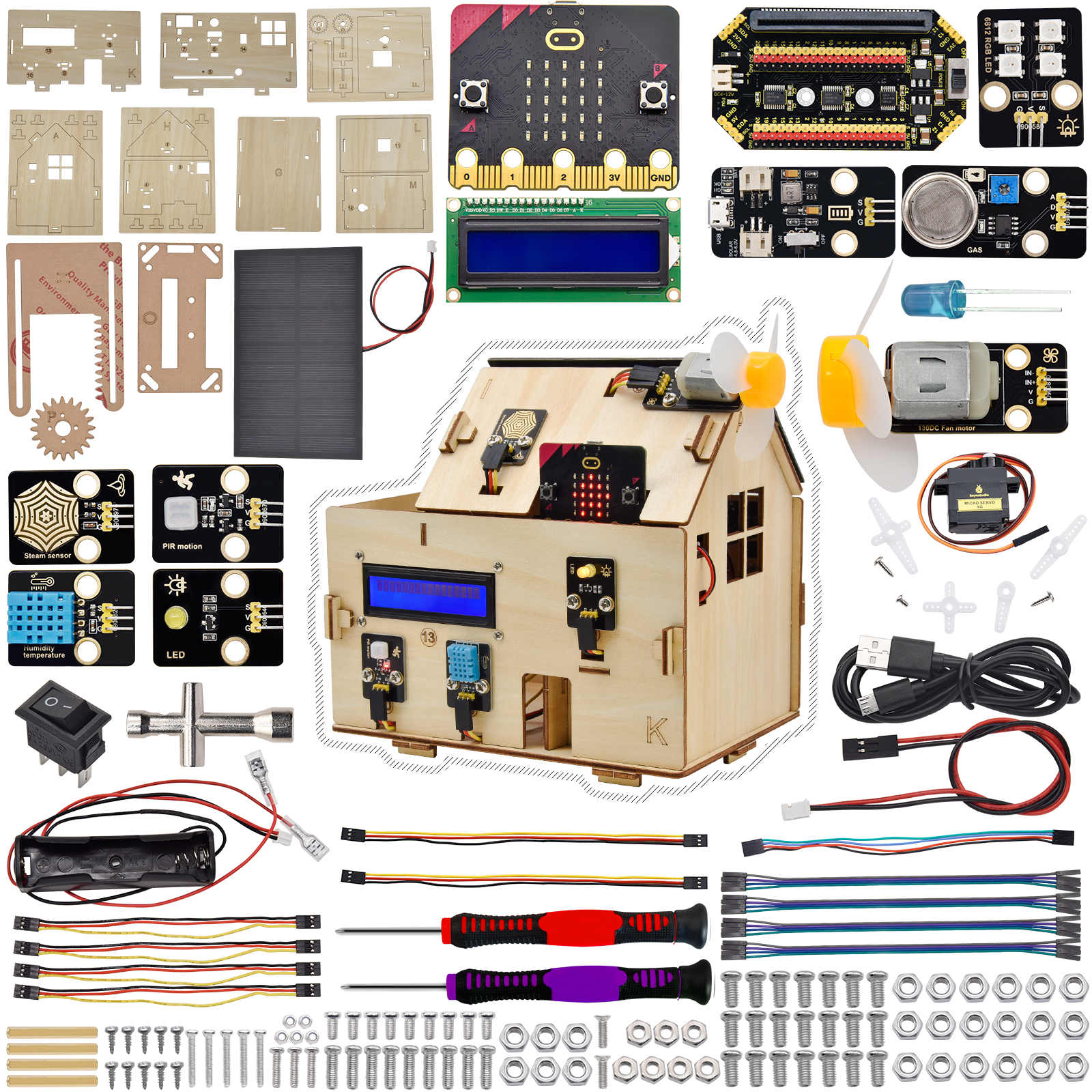 Smart Home Micro Bit - Keyestudio Microbit V2 Starter Kit Smart