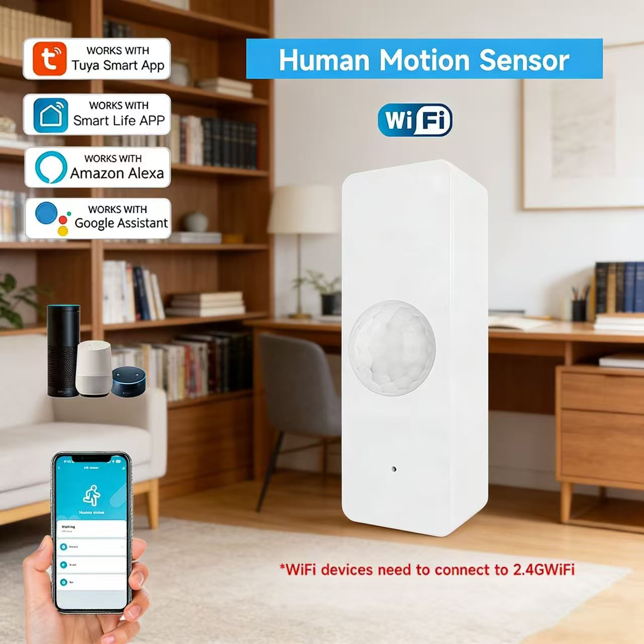 Smart Home Security - WiFi Smart PIR Motion Sensor Tuya