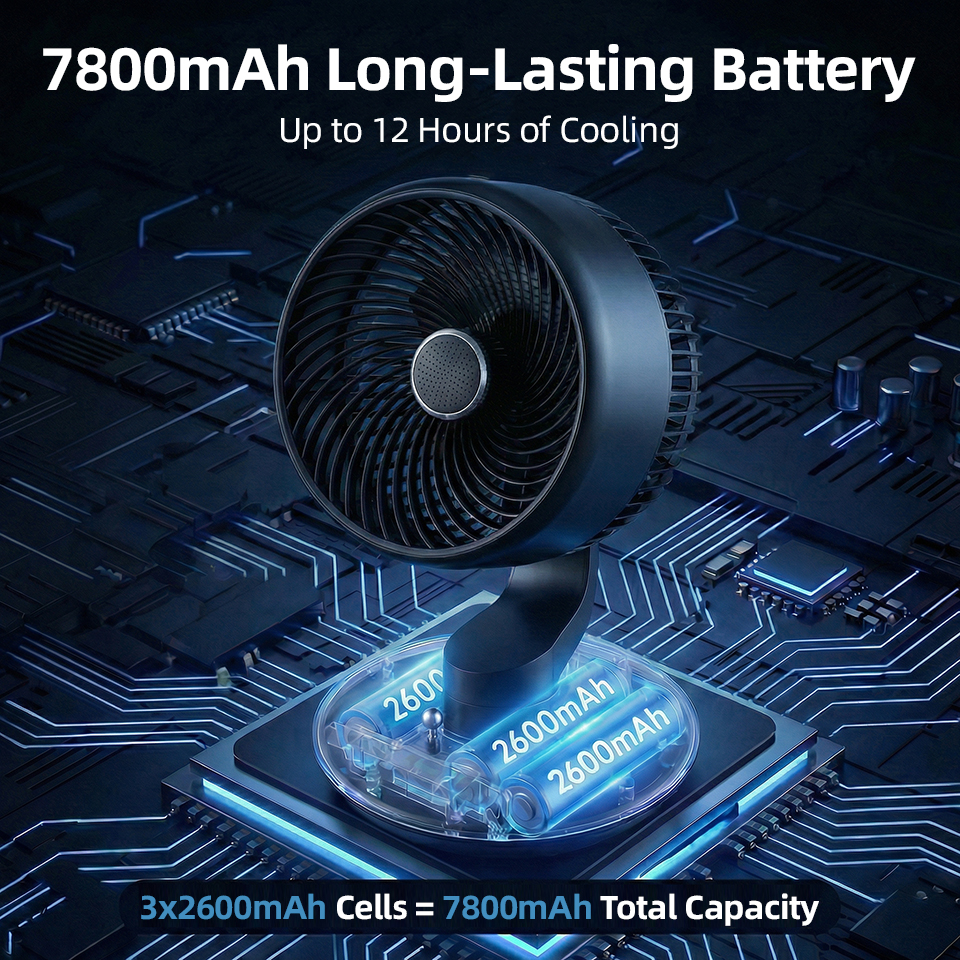 7800mAh USB Desk Fan 5 Speed A - Smart Home Office reseña y precio