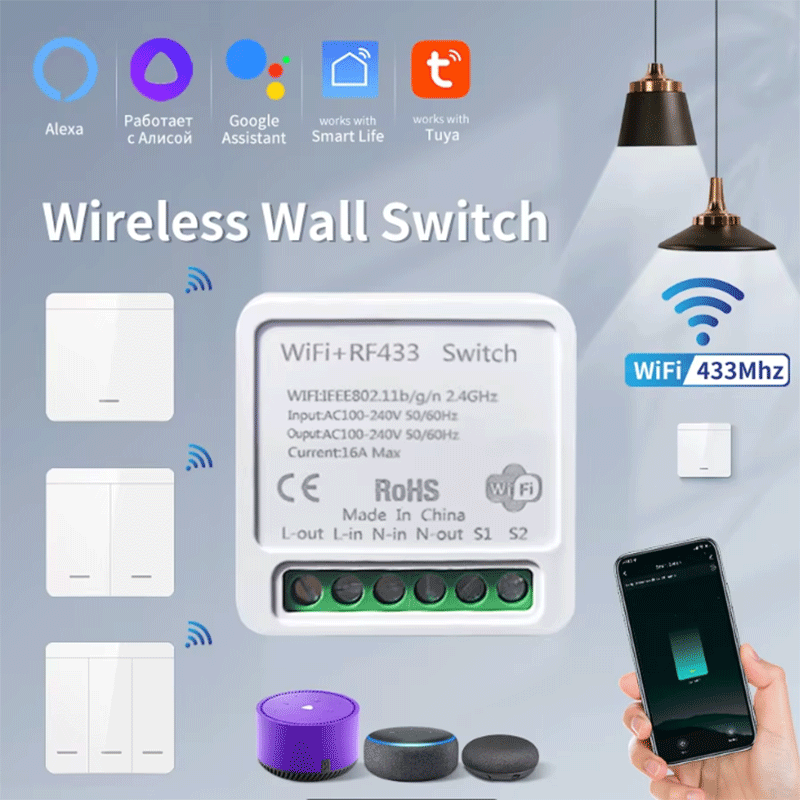 Tuya WiFi Smart Light Switch S - Smart Home Google reseña y precio