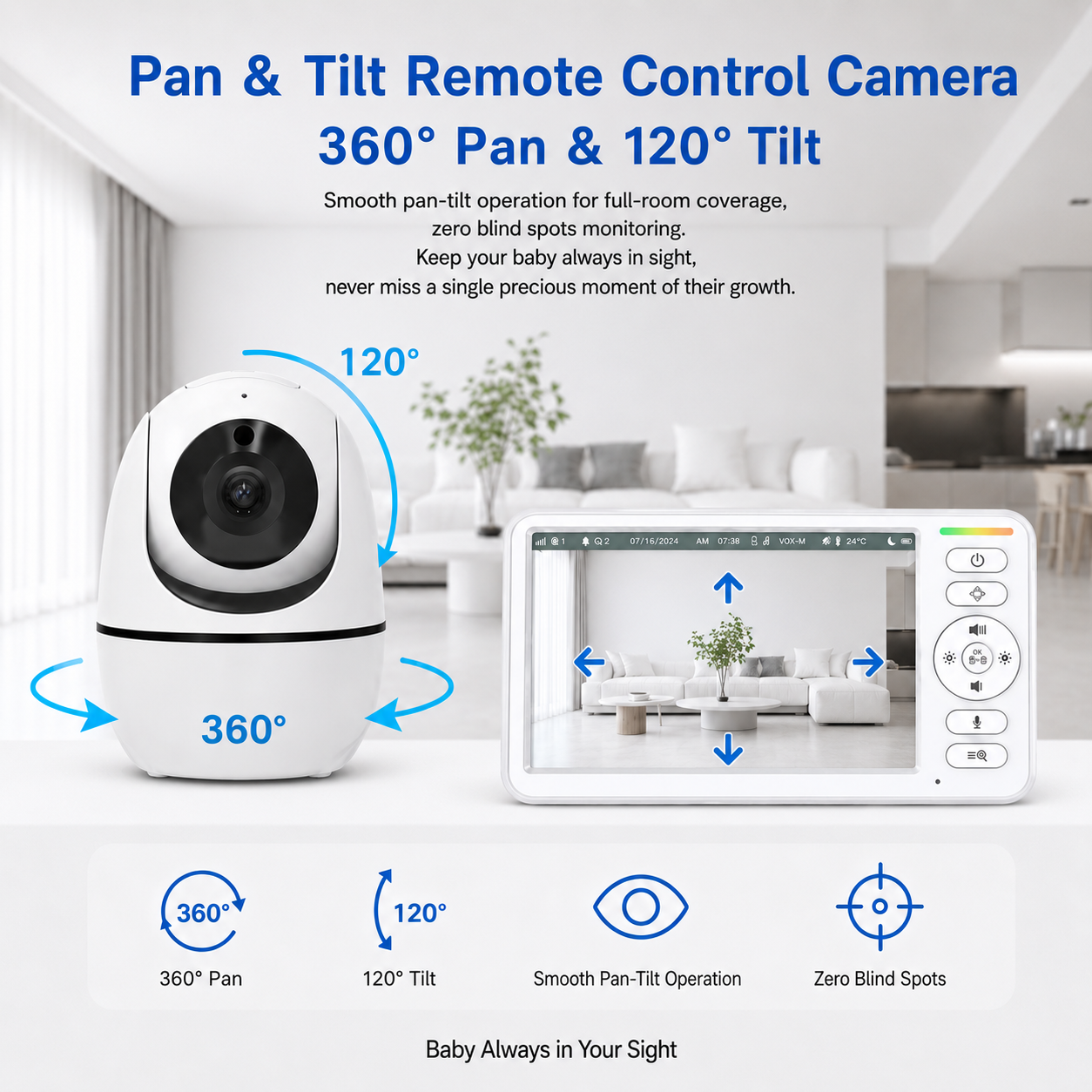 5 Inch Baby Monitor with PTZ C - Smart Home Europe reseña y precio