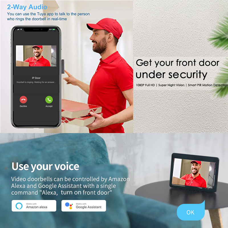 Tuya Smart 1080P Doorbell Came - Smart Home Video Doorbell reseña y precio