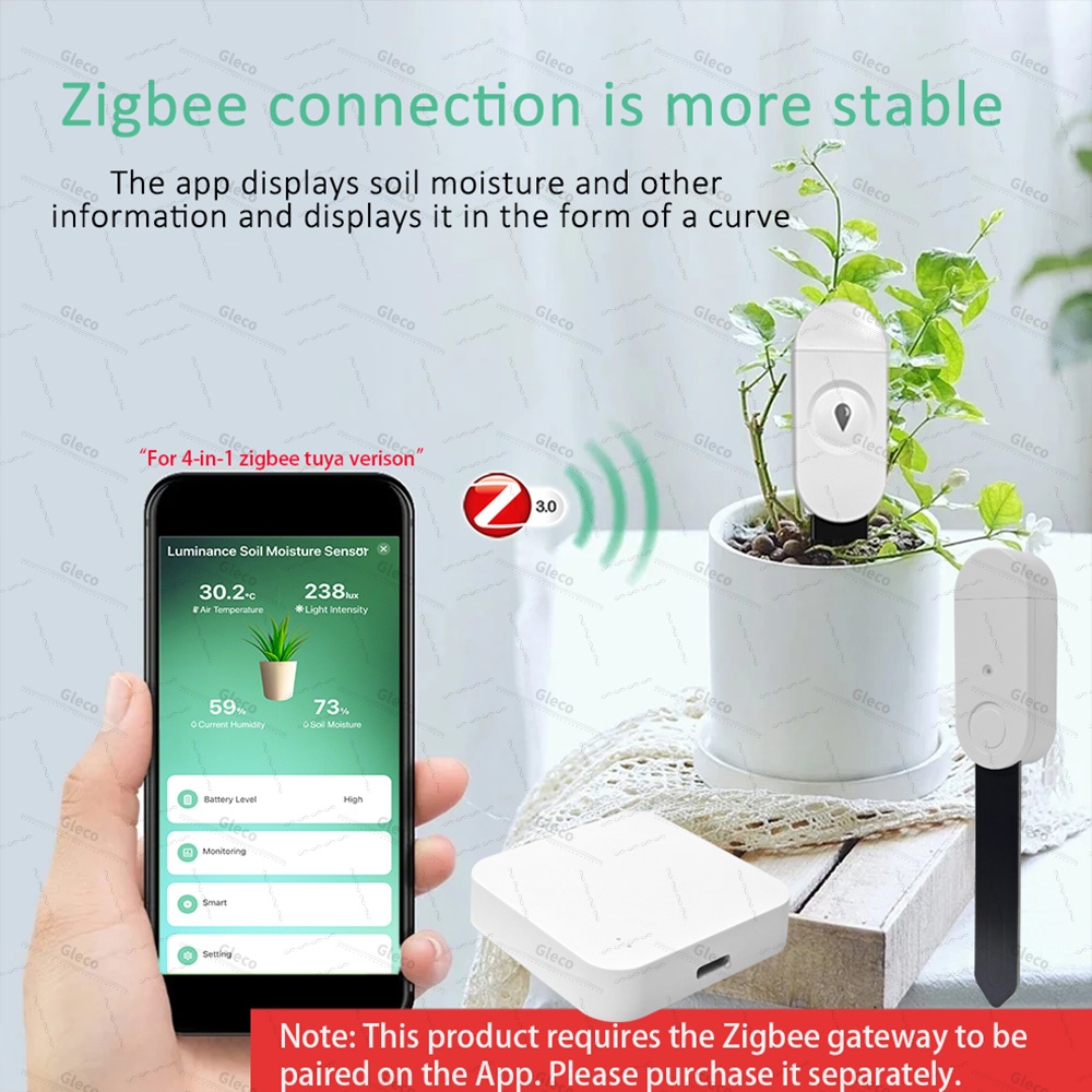 Zigbee Soil Moisture Sensor Me - Smart Home Villa reseña y precio