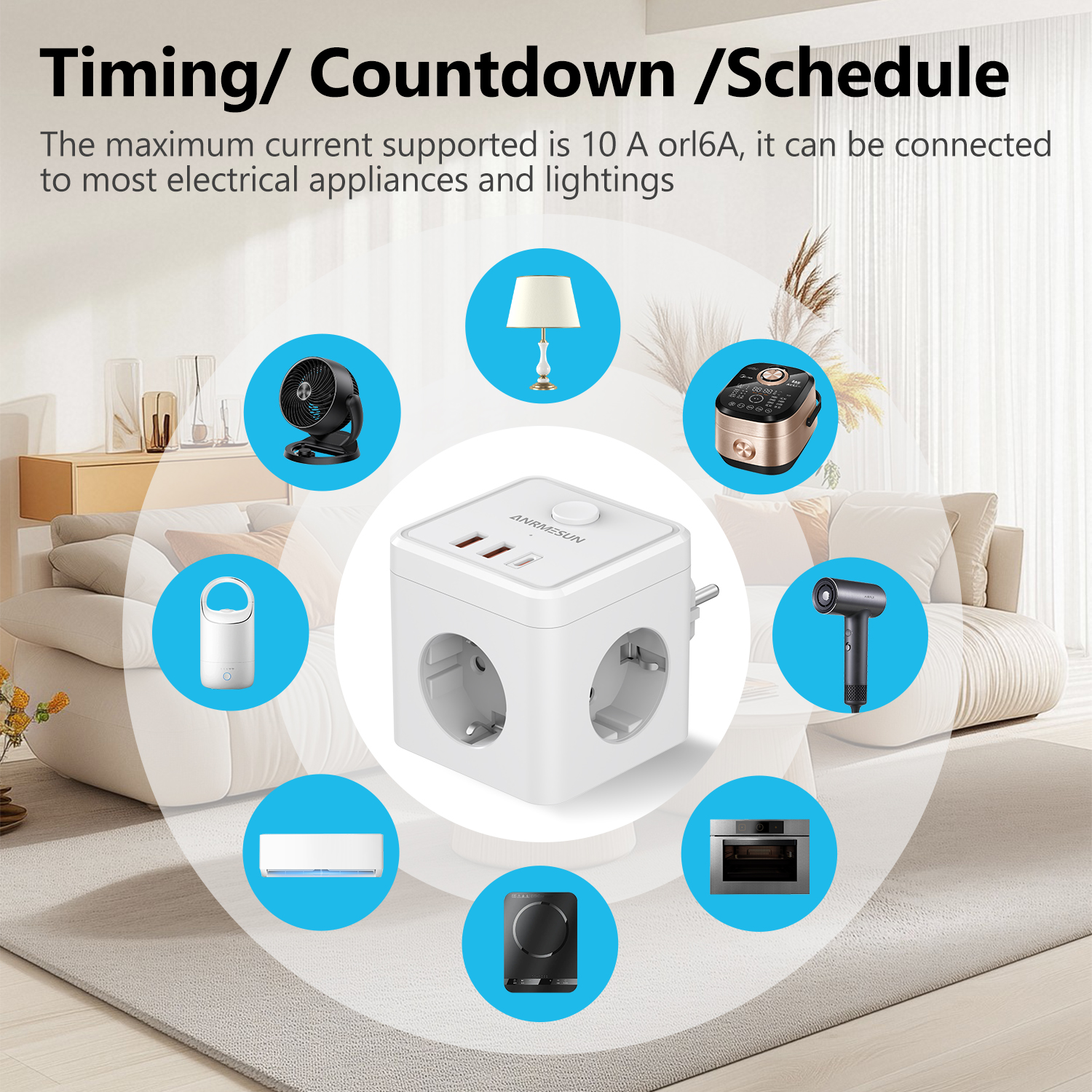 3 EU Plug 2 USB-A 1 Type-C Por - Smart Home Europe reseña y precio