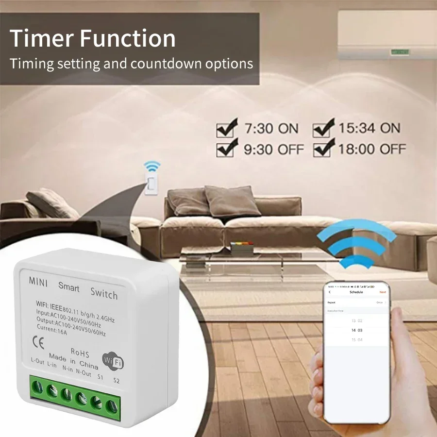 16A 20A Tuya Smart WiFi Switch - Smart Home Google reseña y precio