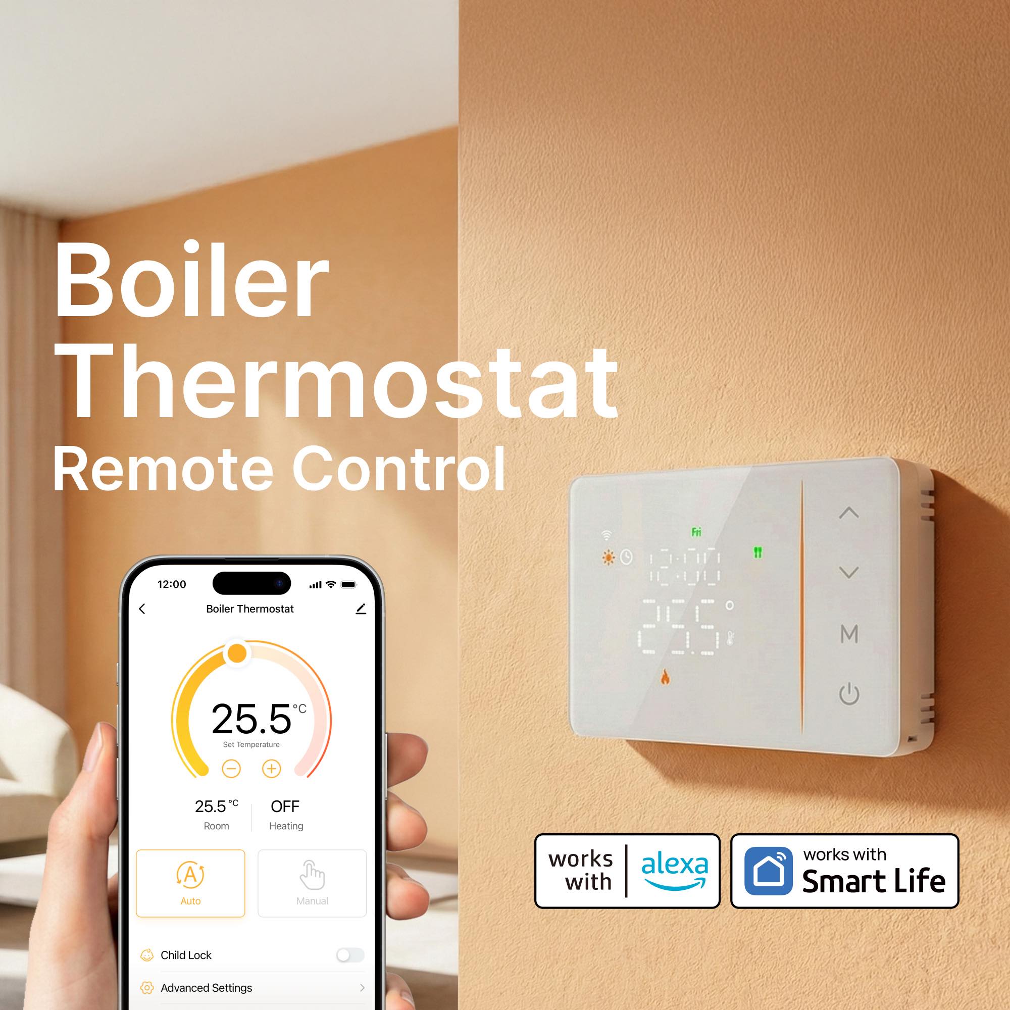 Tuya smart battery powered wif - Smart Home Thermostat reseña y precio
