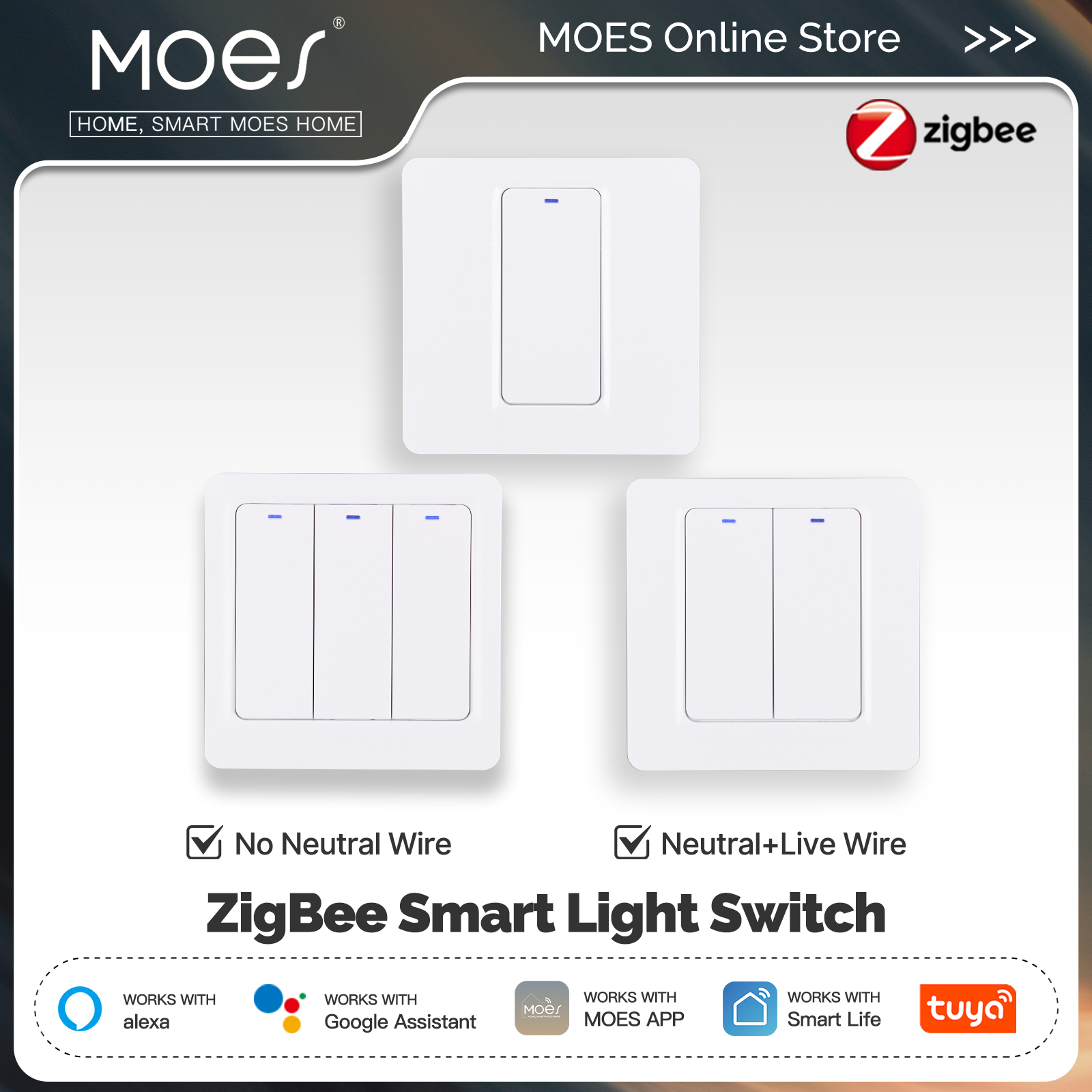 MOES ZigBee Smart Light Switch - Smart Home Google reseña y precio